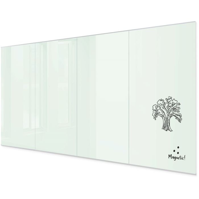 Unity Commercial Series — gloss white glass panels forming a continuous wall